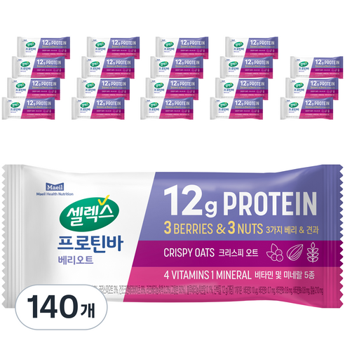 셀렉스 프로틴바 베리오트, 50g, 140개