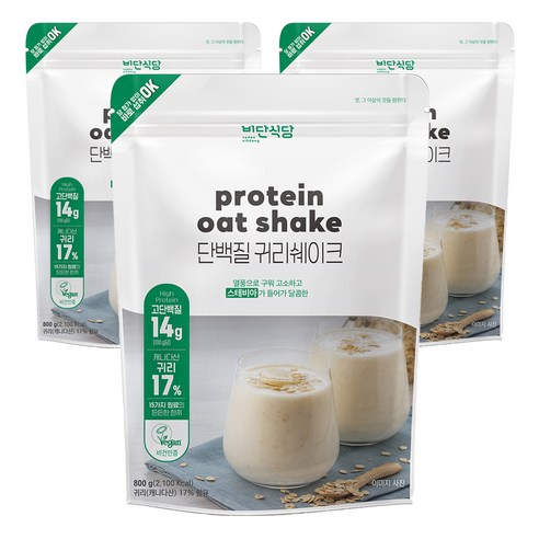 비단식당 단백질 귀리쉐이크, 800g, 3개