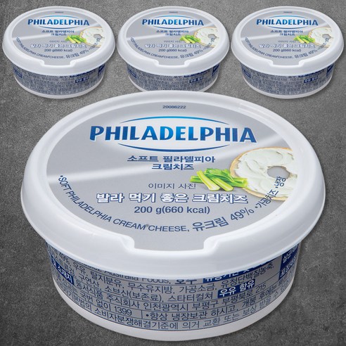 필라델피아 발라먹기 좋은 크림치즈, 200g, 4개