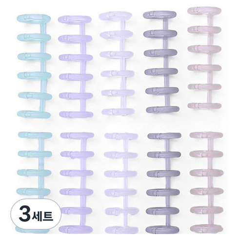마다꾸미 셀프 제본 6공 루즈링 5종 x 2p 세트, 반투명, 3세트