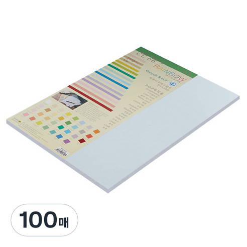 종이문화 친환경색지 레인보우카드 No.19 미스티블루, 100매