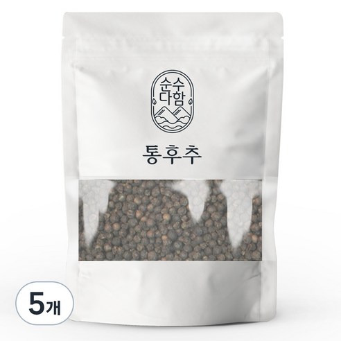 순수다함 통후추 리필용 흑후추, 300g, 5개