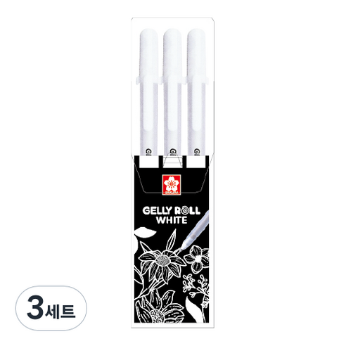 겔리롤 볼펜 3종 세트 0.5 + 0.8 + 1.0 mm, 화이트, 9개