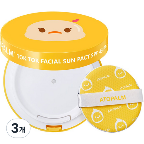 아토팜 톡톡 페이셜 선팩트 SPF43 PA+++, 15g, 3개