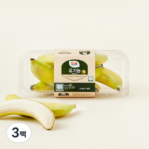 돌 유기농 바나나, 500g, 3개