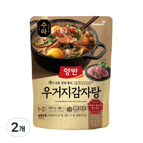 양반 수라 우거지감자탕, 460g, 2개