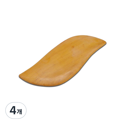 라이프포인트 괄사 지압 마사지기, 4개, 우드(나뭇잎)