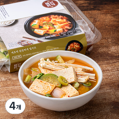바른식 애호박 된장찌개 밀키트 2인분, 730g, 4개