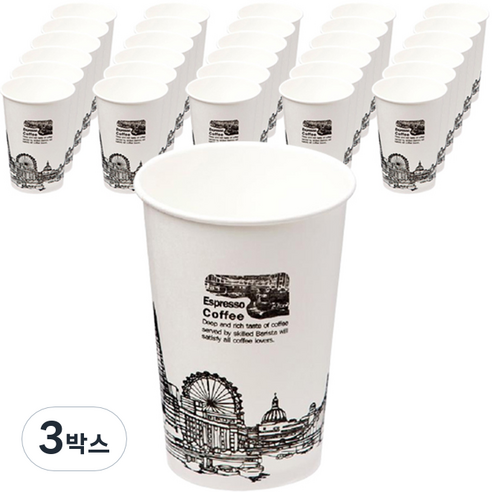 더빈썸 런던 종이컵 380ml, 100개, 3박스