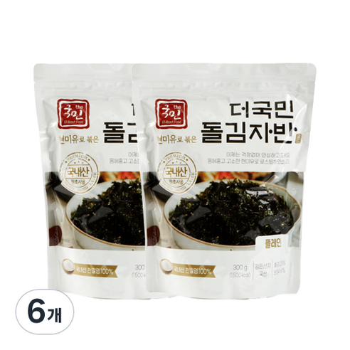 더국민 현미유로 볶은 돌김자반, 6개, 300g
