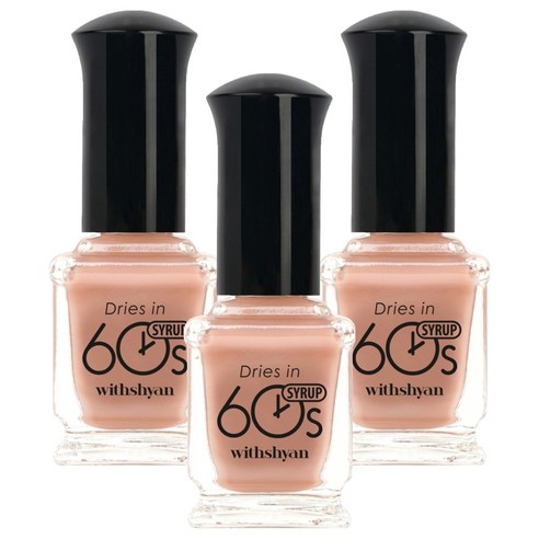 위드샨 반투명 60초 네일라커 매니큐어, M63 누드시럽, 9ml, 3개