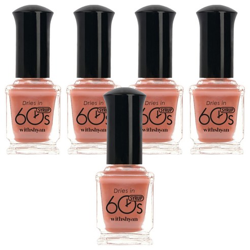 위드샨 시럽타입 반투명 60초 네일라커 매니큐어, M65 무화과시럽, 9ml, 5개