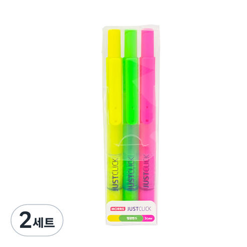 저스트클릭 형광펜S 세트, YELLOW + YELLOWGREEN + PINK, 6개