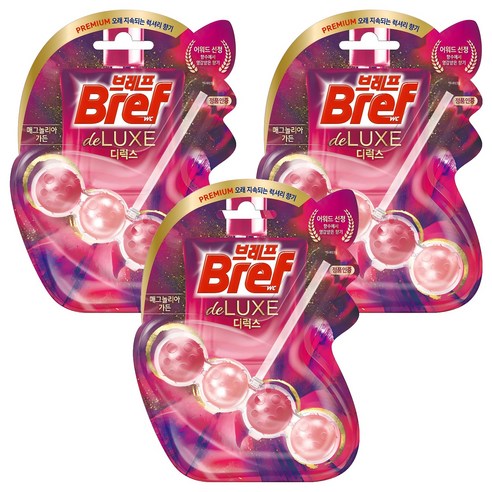 브레프 디럭스 변기세정제 매그놀리아 가든, 50g, 3개