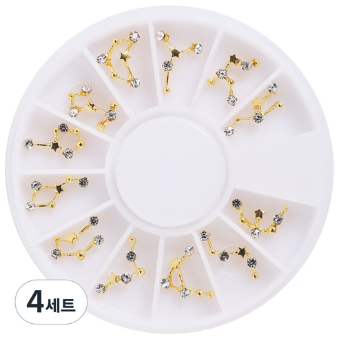 메이브라운 은하수 별자리 네일파츠 세트 M02222, 혼합 색상, 4세트