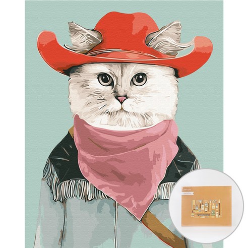 아트조이 DIY 명화 그리기 세트 40 x 50 cm 세로형, 카우냥이, 1개