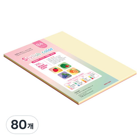 종이문화 SS 스타일리쉬 시즌 두꺼운 혼합색지 205g 02 Summer, 80개, B4