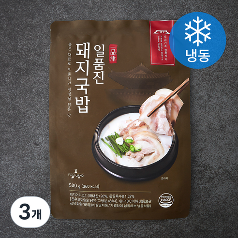일품진 돼지국밥 (냉동), 500g, 3개