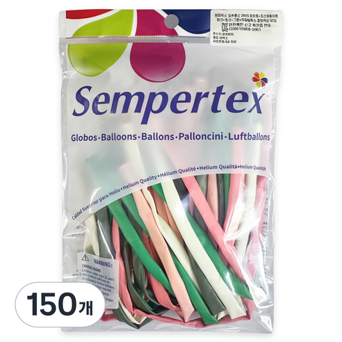 셈퍼텍스 요술풍선 260S, 랜덤발송(화이트, 파스텔메이트 핑크, 핑크, 그린, 유칼립투스), 150개
