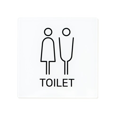 스튜디오투명 화장실 표지판 UX타입 정사각, TOILET(남여공용)