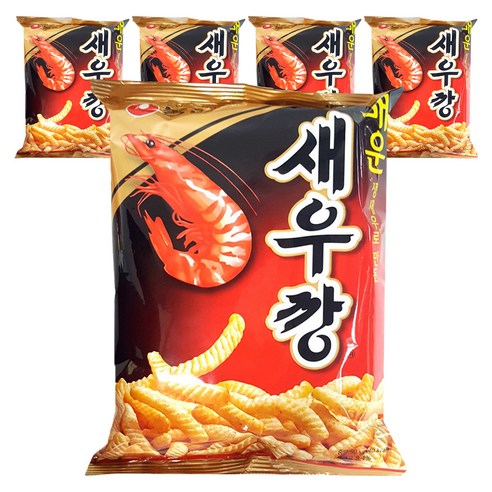 농심 매운 새우깡, 90g, 5개