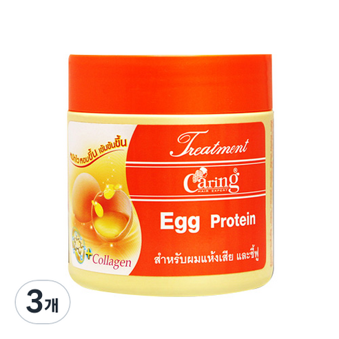 케어링 에그 프로틴 헤어 트리트먼트 대용량, 500ml, 3개