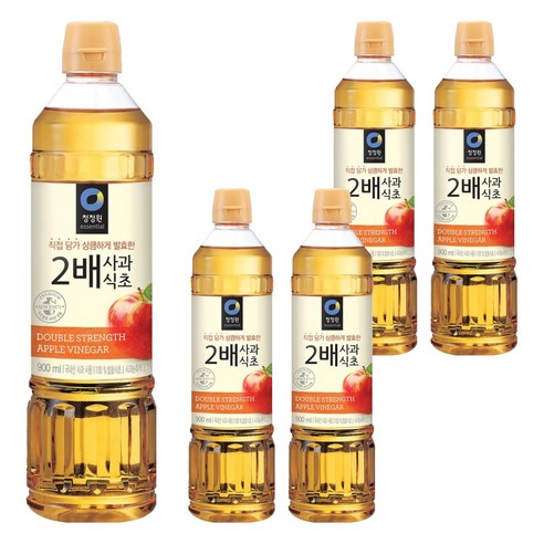 청정원 2배 사과식초, 900ml, 5개