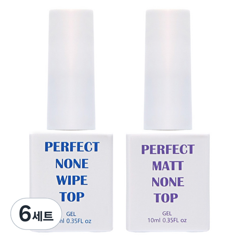 아이빛 젬젤 기초젤 2종 네일세트, 퍼팩드 매트 넌 탑 젤 10ml + 퍼팩트 넌 와이퍼 탑 젤 10ml, 6세트