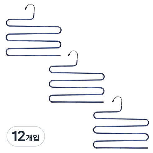 리벤스 논슬립 5단 바지걸이, 네이비, 12개