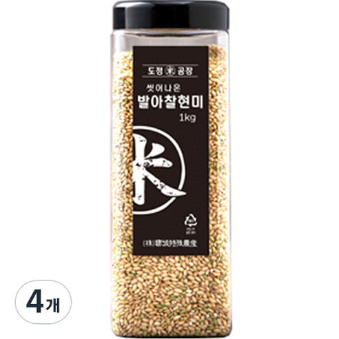 도정공장 씻어나온 발아찰현미, 1kg, 4개