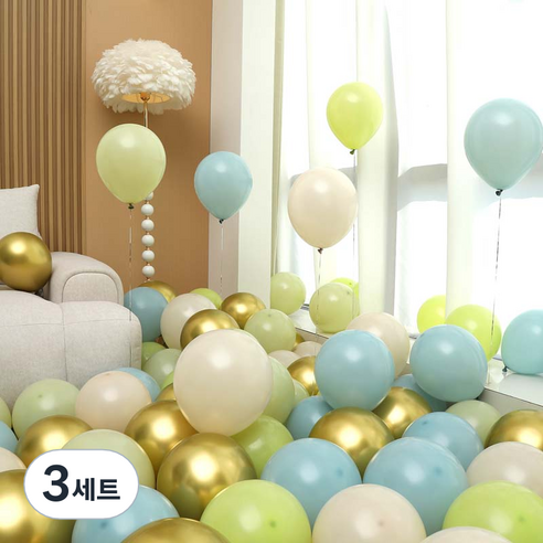 피앤비유니티 풍선 50p 세트 블루그린, 01 더스티블루그린 5색혼합 A, 3세트