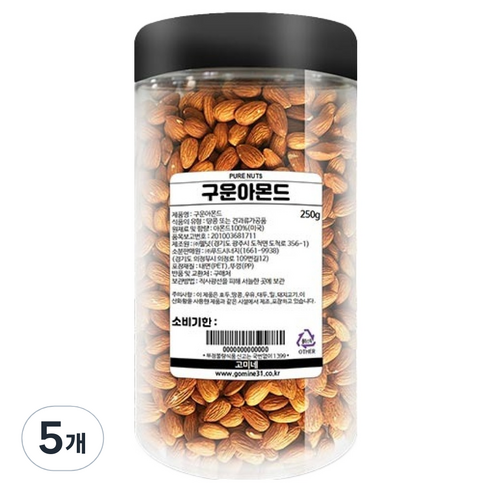 고미네 구운아몬드, 250g, 5개