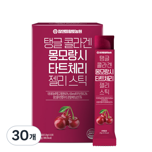 참앤들황토농원 탱글 콜라겐 몽모랑시 타트체리 젤리스틱, 300g, 2개