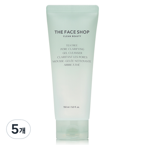 더페이스샵 티트리 포어 클래리파잉 젤 클렌저, 5개, 150ml