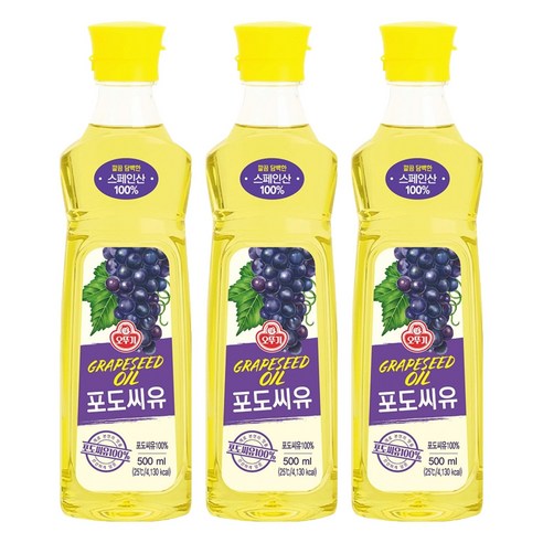오뚜기 포도씨유, 500ml, 3개