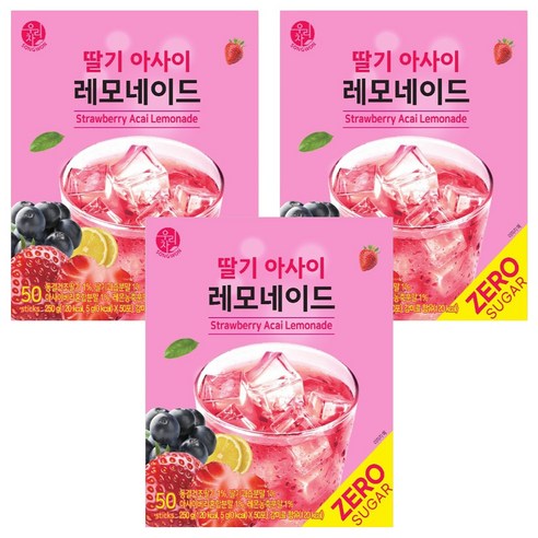 우리차 딸기 아사이 레모네이드, 5g, 50개입, 3개