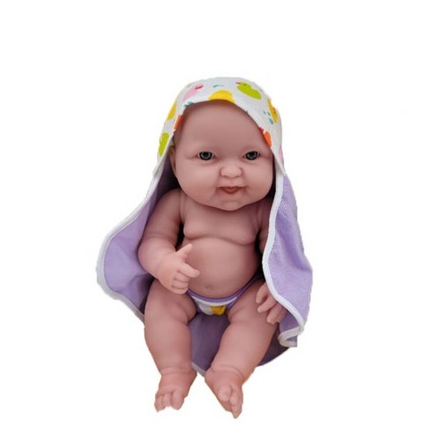 베렝구어 목욕놀이 목욕가운 아기인형 16120, 웃는표정 라벤더