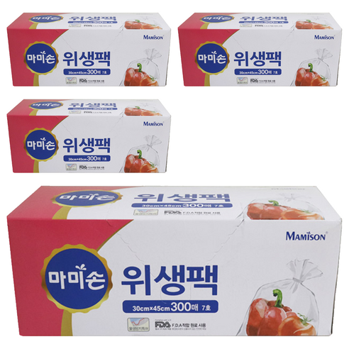 마미손 위생팩 7호 대형, 대(L), 300개입, 4개