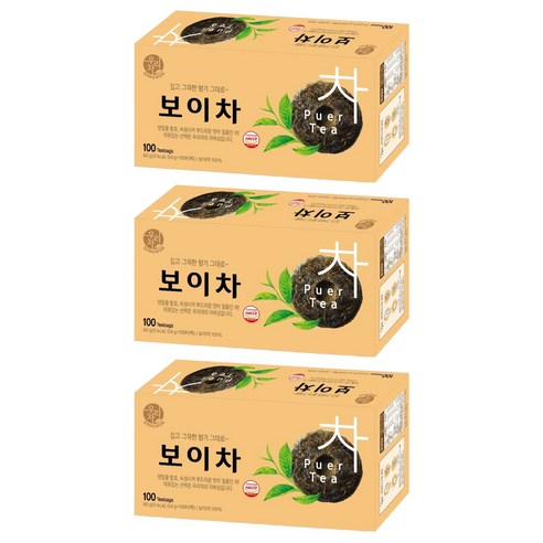 우리차 보이차, 600mg, 100개입, 3개, 0.6g