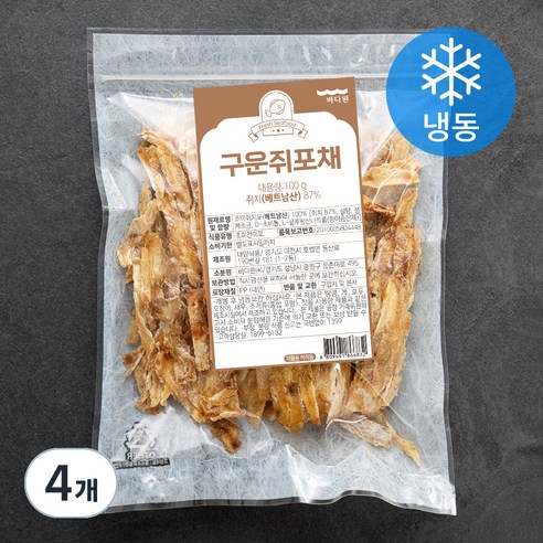 바다원 구운쥐포채 (냉동), 200g, 4개