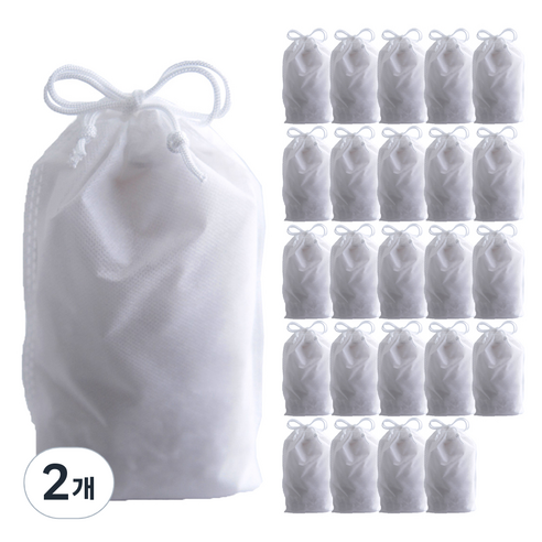 부직포 복주머니 더스트백 20 x 27 cm 25p, 화이트, 2개