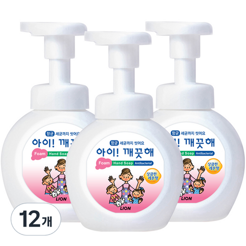 아이깨끗해 핸드워시 용기형 상큼한 레몬향, 250ml, 12개