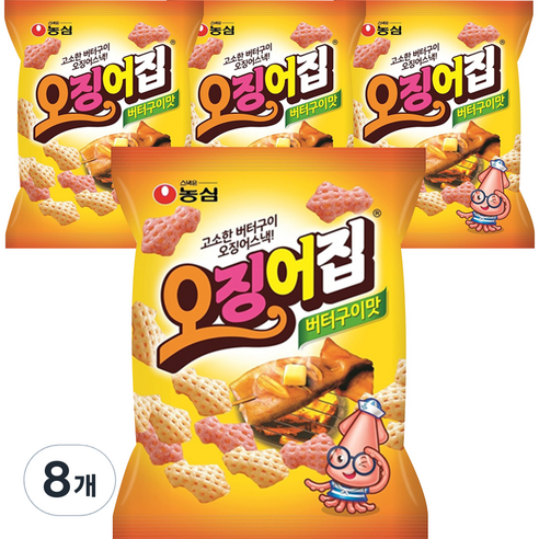 농심 오징어집, 83g, 8개