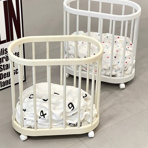 좁은 공간을 효율적으로! 핸들형 이동식 틈새 빨래바구니