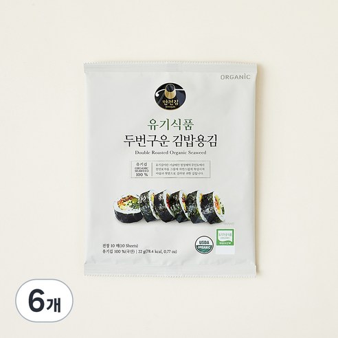 [만전김] 유기식품 구운 김밥김 22g(10매), 22g, 6개