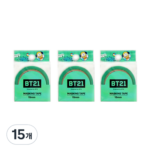 라인프렌즈 BT21 마스킹테이프 15mm, 치미, 15개