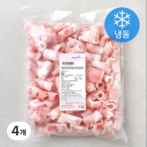 동원 뼈없는 대패 삼겹살 구이용 (냉동), 4개, 700g