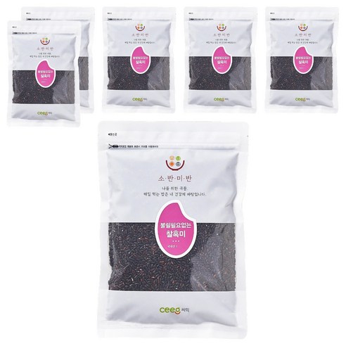 씨익 소반미반 불릴 필요없는 찰흑미, 500g, 6개