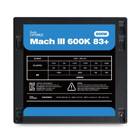 에너지옵티머스 Mach III 600K 83+ 600W 파워서플라이, ENERGY OPTIMUS Mach III 600K 83+
