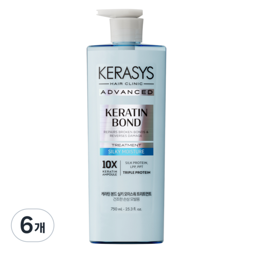 케라시스 어드밴스드 케라틴 본드 실키 모이스춰 트리트먼트, 6개, 750ml